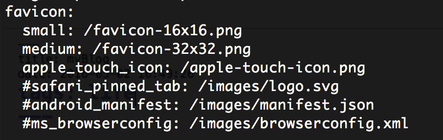 配置文件中的favicon部分